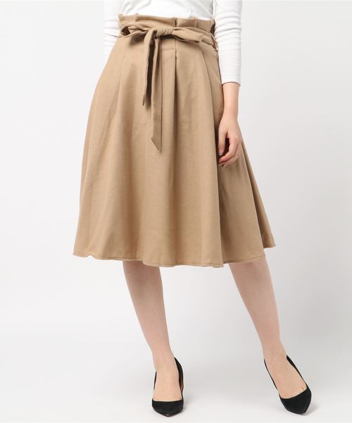 axes femme（アクシーズファム）の「ベルト付スカート（スカート・レディース・ブラック/キャメル/ワイン・MEDIUM）」の8枚目の写真