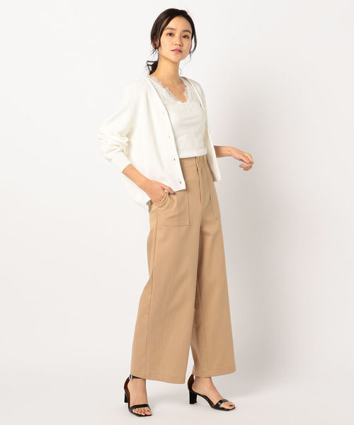 NOLLEY’S(ノーリーズ)の「片畦ゆったりVネックカーディガン(カーディガン/ボレロ・レディース・オフホワイト/グリーン/キャメル・38)」の18枚目の写真