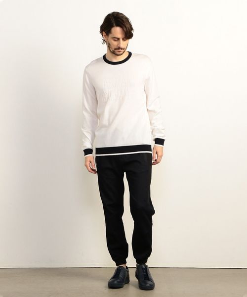 ARMANI EXCHANGE(アルマーニエクスチェンジ)の「【A|Xアルマーニ エクスチェンジ】フロントロゴ コットンニット(ニット/セーター・メンズ・ホワイト/ネイビー・LARGE/MEDIUM/SMALL/X-LARGE/X-SMALL)」の3枚目の写真