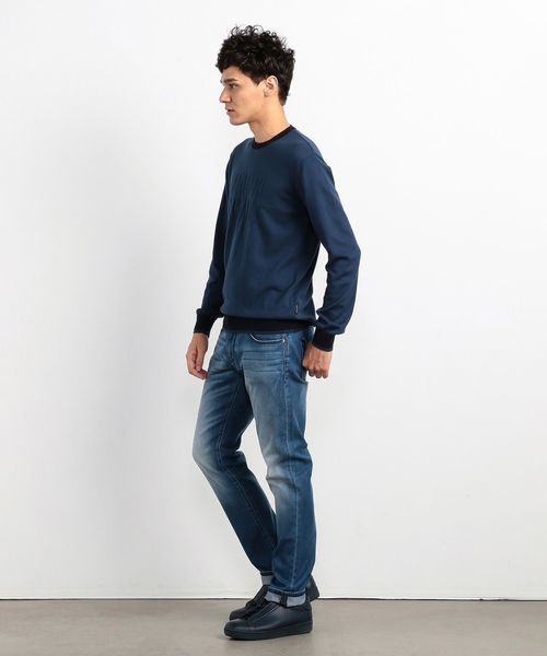 ARMANI EXCHANGE(アルマーニエクスチェンジ)の「【A|Xアルマーニ エクスチェンジ】フロントロゴ コットンニット(ニット/セーター・メンズ・ホワイト/ネイビー・LARGE/MEDIUM/SMALL/X-LARGE/X-SMALL)」の10枚目の写真