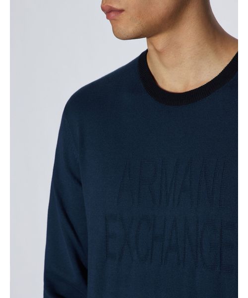 ARMANI EXCHANGE(アルマーニエクスチェンジ)の「【A|Xアルマーニ エクスチェンジ】フロントロゴ コットンニット(ニット/セーター・メンズ・ホワイト/ネイビー・LARGE/MEDIUM/SMALL/X-LARGE/X-SMALL)」の16枚目の写真