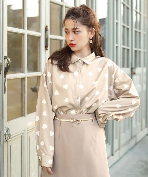 one after another NICE CLAUP（ワンアフターアナザーナイスクラップ）の「プリントビッグシルエットシャツ（シャツ/ブラウス・レディース・ホワイト系その他/ブラウン系その他/ベージュ系その他/チェック・FREE）」の3枚目の写真