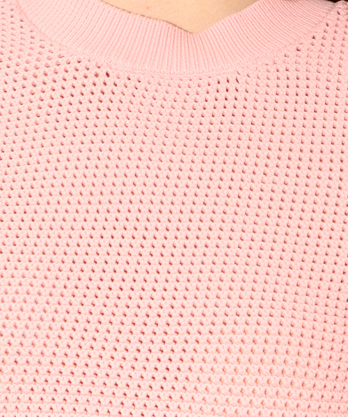 Ray BEAMS（レイビームス）の「○Ray BEAMS / ラーベン編 クロップド プルオーバー（ニット/セーター・レディース・ピンク/オフホワイト/サックスブルー・ONE SIZE）」の7枚目の写真