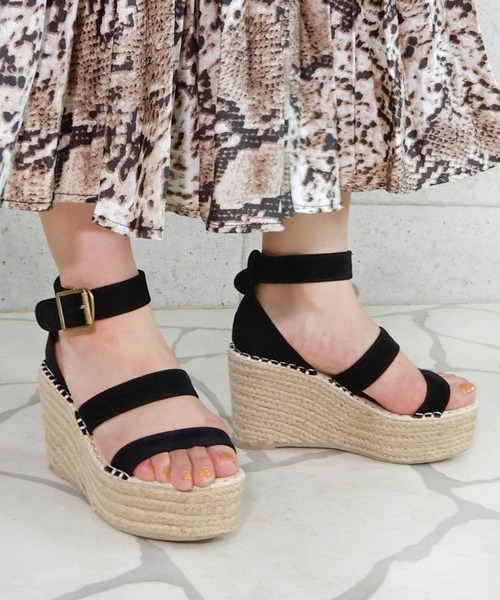 minia（ミニア）の「ジュートウェッジエスパサンダル/厚底サンダル　□（サンダル・レディース・ブラック/ブラウン/イエロー・S/M/L/LL）」の14枚目の写真