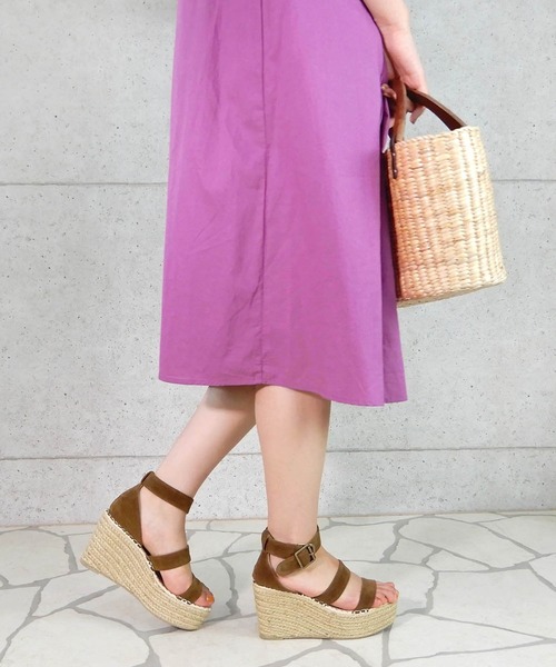 minia（ミニア）の「ジュートウェッジエスパサンダル/厚底サンダル　□（サンダル・レディース・ブラック/ブラウン/イエロー・S/M/L/LL）」の7枚目の写真