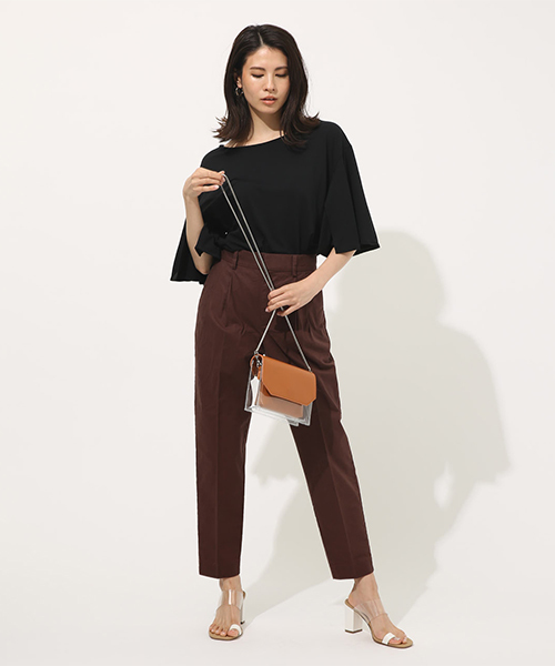AZUL by moussy(アズールバイマウジー)の「LINEN TOUCH TAPERED PANTS / リネンタッチテーパードパンツ(その他パンツ・レディース・ブラウン/グリーン・SMALL/MEDIUM)」の16枚目の写真