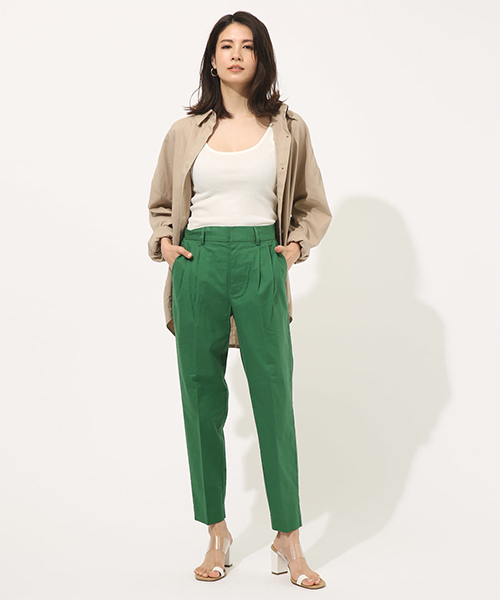 AZUL by moussy(アズールバイマウジー)の「LINEN TOUCH TAPERED PANTS / リネンタッチテーパードパンツ(その他パンツ・レディース・ブラウン/グリーン・SMALL/MEDIUM)」の15枚目の写真
