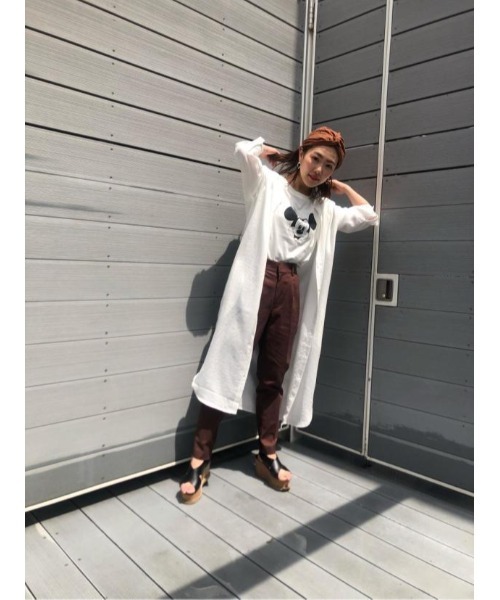 AZUL by moussy(アズールバイマウジー)の「LINEN TOUCH TAPERED PANTS / リネンタッチテーパードパンツ(その他パンツ・レディース・ブラウン/グリーン・SMALL/MEDIUM)」の19枚目の写真
