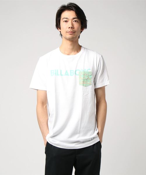 BILLABONG(ビラボン)の「半袖Tシャツ BILLABONG LOGO AJ011-289(Tシャツ/カットソー・メンズ・ブラック/ホワイト×ネイビー/ホワイト・L/S/M)」の1枚目の写真