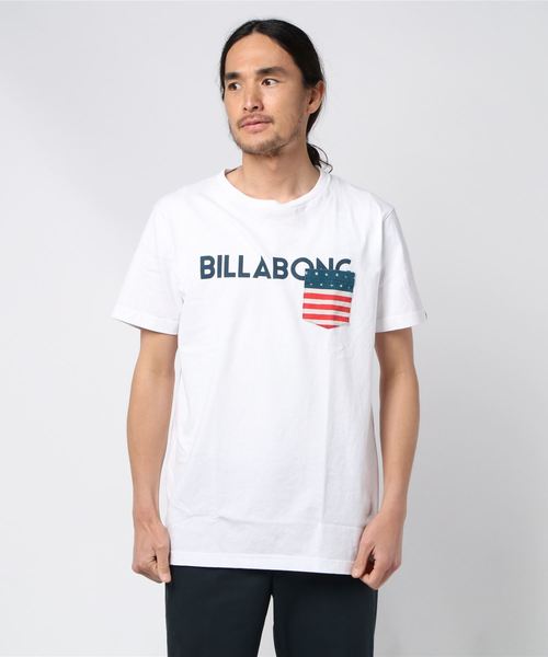 BILLABONG(ビラボン)の「半袖Tシャツ BILLABONG LOGO AJ011-289(Tシャツ/カットソー・メンズ・ブラック/ホワイト×ネイビー/ホワイト・L/S/M)」の2枚目の写真