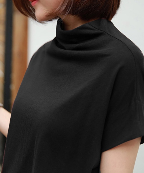 DAY CLOSET（デイ クローゼット）の「レディース シンプルハイネックカットソー（Tシャツ/カットソー・レディース・ベージュ/カーキブラウン/ワインレッド/ブラック/ホワイト/ライトベージュ/モカ・S/XL/M/L）」の10枚目の写真