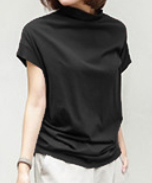 DAY CLOSET（デイ クローゼット）の「レディース シンプルハイネックカットソー（Tシャツ/カットソー・レディース・ベージュ/カーキブラウン/ワインレッド/ブラック/ホワイト/ライトベージュ/モカ・S/XL/M/L）」の11枚目の写真