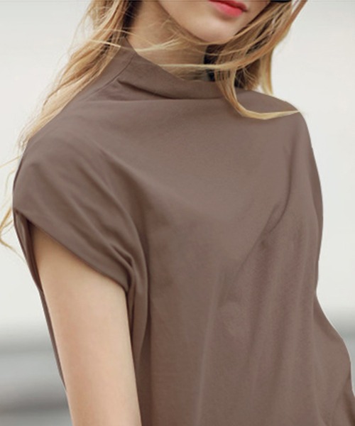 DAY CLOSET（デイ クローゼット）の「レディース シンプルハイネックカットソー（Tシャツ/カットソー・レディース・ベージュ/カーキブラウン/ワインレッド/ブラック/ホワイト/ライトベージュ/モカ・S/XL/M/L）」の17枚目の写真