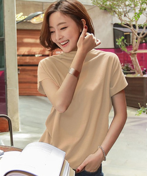 セール】レディース シンプルハイネックカットソー（Tシャツ