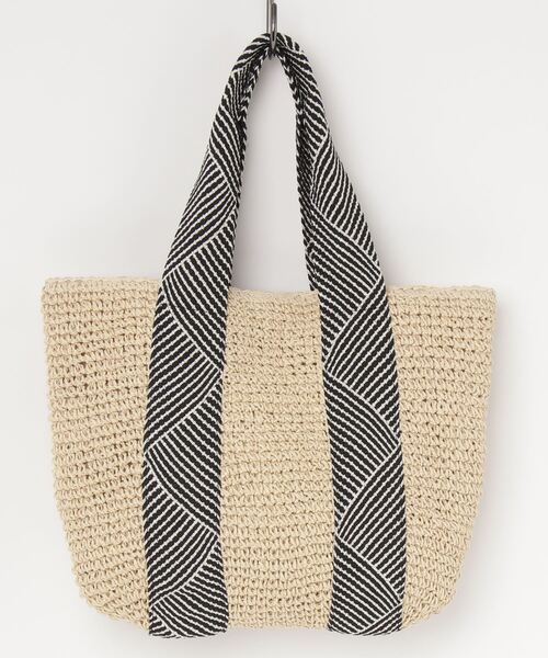 BASE（ベース）の「ラメテープハンドル 定番カゴバッグ A4収納可（かごバッグ・レディース・ブラック/ベージュ/ネイビー/ピンク/グレー/ダークベージュ/ブラウン/カーキ・FREE）」の22枚目の写真