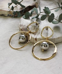 メタリックフープピアス/metallic hoop gold