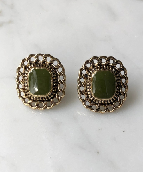 dictionary（ディクショナリー）の「【dictionary / ディクショナリー】 デザイン アンティーク イヤリング（イヤリング・レディース・ホワイト/ライトホワイト/ネイビー/ブラウン/イエロー/グリーン/ライトブラウン/クリアブラック/ワインレッド/クリアイエロー/ブルー系その他/クリアブルー・FREE）」の8枚目の写真