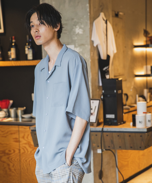 JUNRED（ジュンレッド）の「【ビッグシルエット】オータムドライ開襟シャツ（シャツ/ブラウス・メンズ・ブラック/ベージュ/ブルー/ピンク系その他2・S/M/L）」の19枚目の写真