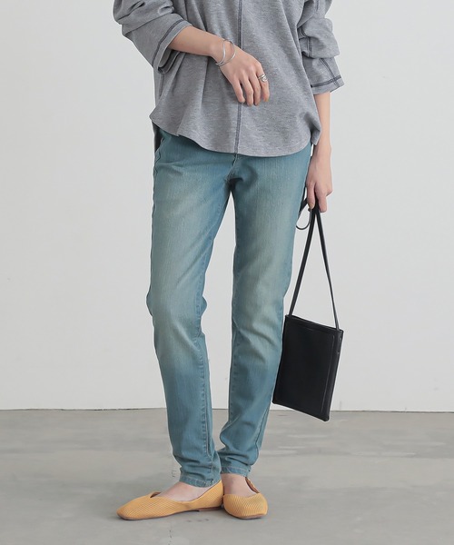 n'OrLABEL(ノアールレーベル)の「『ストレッチスキニーデニム』(デニムパンツ・レディース・サックスブルー/インディゴブルー/ブルー/ブラック/グレー・S/M/L/LL/3L)」の1枚目の写真