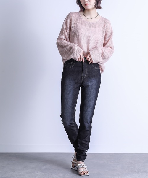 n'OrLABEL(ノアールレーベル)の「『ストレッチスキニーデニム』(デニムパンツ・レディース・サックスブルー/インディゴブルー/ブルー/ブラック/グレー・S/M/L/LL/3L)」の11枚目の写真