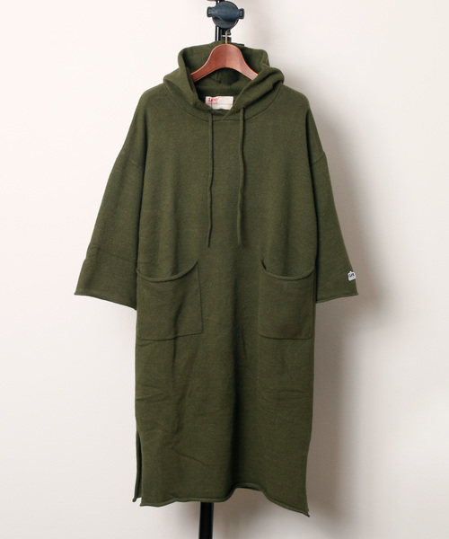 And A(アンドエー)の「Lee リー / KNIT HOODIE DRESS ニットパーカーワンピース / LT2758(ワンピース・レディース・ベージュ/グリーン/ワイン・SMALL/MEDIUM)」の2枚目の写真