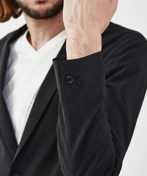 5351 POUR LES HOMMES（ゴーサンゴーイチプールオム）の「【セットアップ対応】ハイカウントヴィスリーチェックトラベルジャケット（テーラードジャケット・メンズ・チャコールグレー・44/46/48/50）」の7枚目の写真