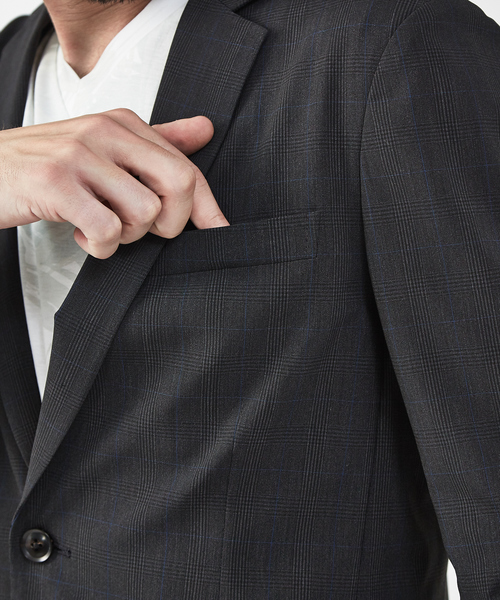 5351 POUR LES HOMMES（ゴーサンゴーイチプールオム）の「【セットアップ対応】ハイカウントヴィスリーチェックトラベルジャケット（テーラードジャケット・メンズ・チャコールグレー・44/46/48/50）」の9枚目の写真