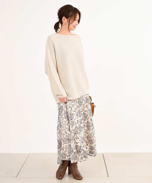 DouDou(ドゥドゥ)の「ジャガード花柄プリントスカート(スカート・レディース・ホワイト/ピンク・38/36)」の6枚目の写真