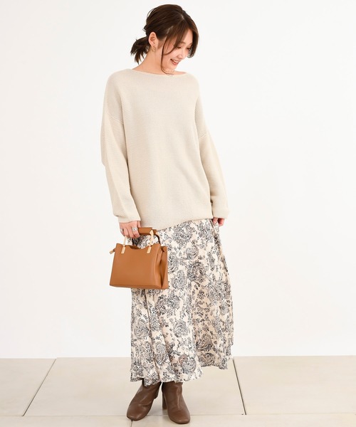 DouDou(ドゥドゥ)の「ジャガード花柄プリントスカート(スカート・レディース・ホワイト/ピンク・38/36)」の20枚目の写真