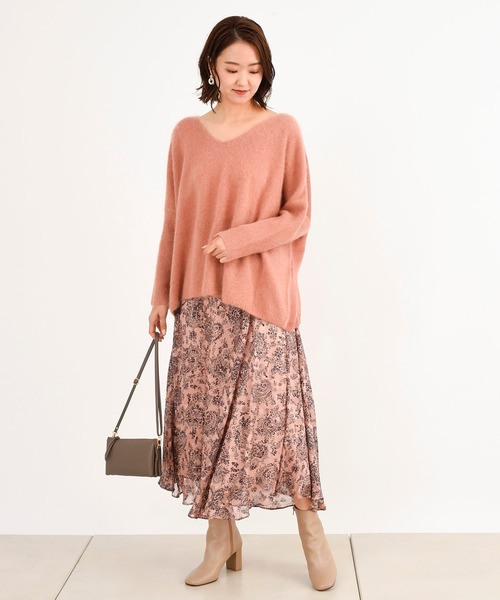 DouDou(ドゥドゥ)の「ジャガード花柄プリントスカート(スカート・レディース・ホワイト/ピンク・38/36)」の21枚目の写真