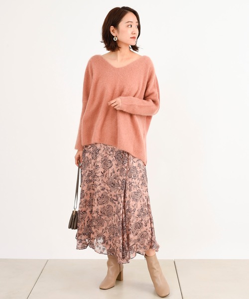 DouDou(ドゥドゥ)の「ジャガード花柄プリントスカート(スカート・レディース・ホワイト/ピンク・38/36)」の15枚目の写真