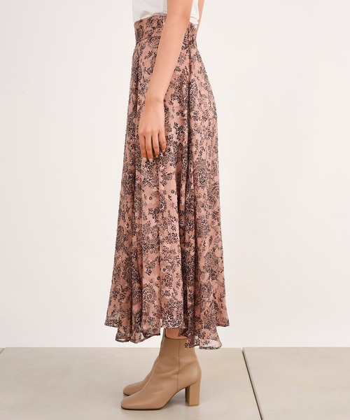 DouDou(ドゥドゥ)の「ジャガード花柄プリントスカート(スカート・レディース・ホワイト/ピンク・38/36)」の22枚目の写真