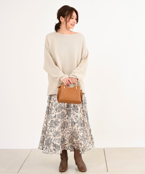 DouDou(ドゥドゥ)の「ジャガード花柄プリントスカート(スカート・レディース・ホワイト/ピンク・38/36)」の17枚目の写真