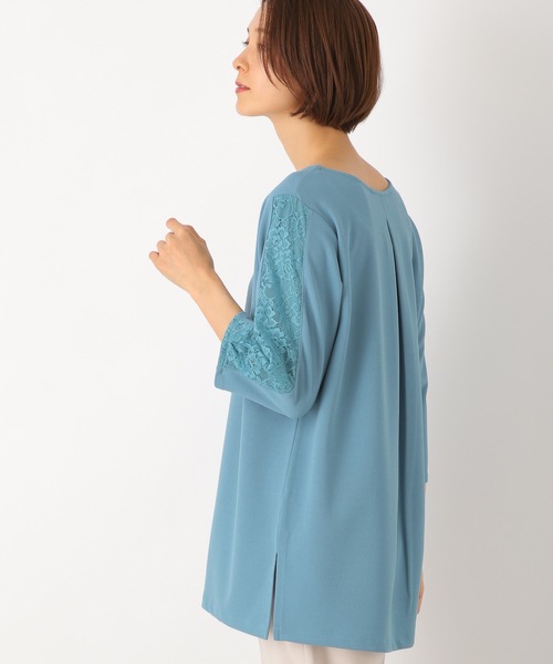 LEPSIM(レプシィム)の「レースキリカエチュニック 871871(Tシャツ/カットソー・レディース・ネイビー/グリーン/グレイッシュベージュ・MEDIUM/LARGE)」の1枚目の写真