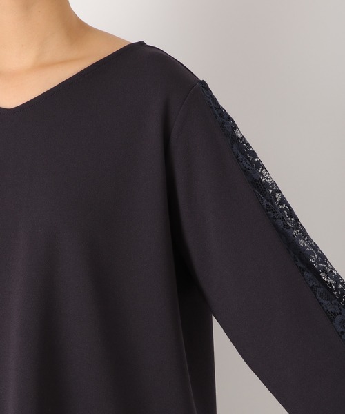 LEPSIM(レプシィム)の「レースキリカエチュニック 871871(Tシャツ/カットソー・レディース・ネイビー/グリーン/グレイッシュベージュ・MEDIUM/LARGE)」の4枚目の写真