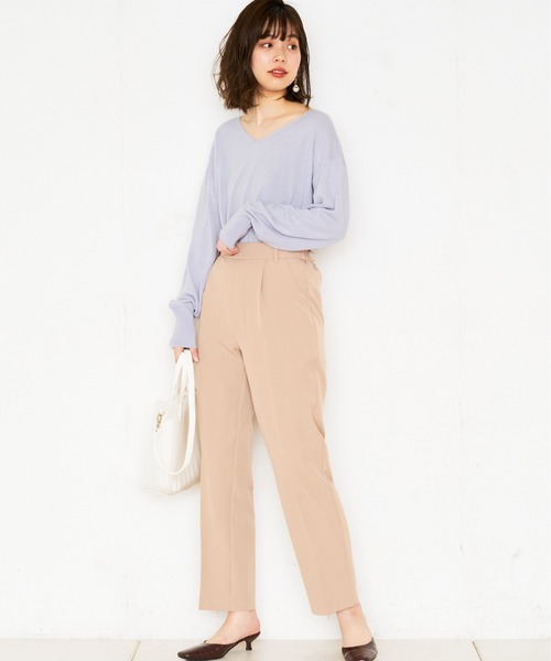 natural couture(ナチュラルクチュール)の「カシミアタッチVネックプルオーバー(ニット/セーター・レディース・サックスブルー/イエロー/ピンク/ミント/アイボリー/ネイビー・FREE)」の11枚目の写真