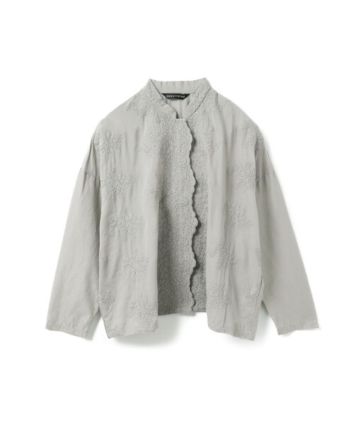mizuiro ind レーススタンドカラーワイドシャツ（シャツ/ブラウス
