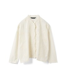 mizuiro ind レーススタンドカラーワイドシャツ