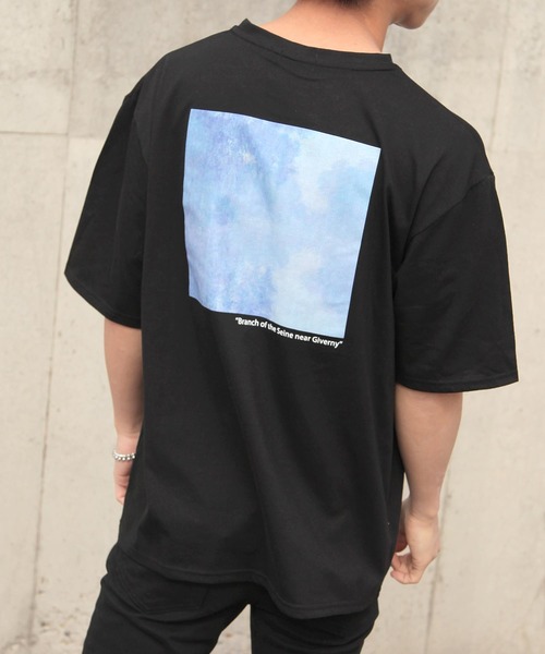 ZIP FIVE（ジップファイブ）の「【ZIP FIVE】バックプリントアート絵画半袖Tシャツ（Tシャツ/カットソー・レディース・ブラック系2/ベージュ系/ベージュ系2/ブラック/ホワイト系2/ブラック系/ホワイト系/ベージュ/ホワイト/ベージュ系1/ブラック系1/ホワイト系1・MEDIUM/X-LARGE/LARGE）」の8枚目の写真