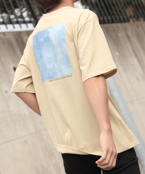 ZIP FIVE（ジップファイブ）の「【ZIP FIVE】バックプリントアート絵画半袖Tシャツ（Tシャツ/カットソー・レディース・ブラック系2/ベージュ系/ベージュ系2/ブラック/ホワイト系2/ブラック系/ホワイト系/ベージュ/ホワイト/ベージュ系1/ブラック系1/ホワイト系1・MEDIUM/X-LARGE/LARGE）」の11枚目の写真