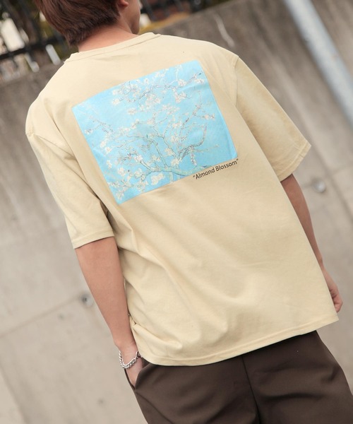 ZIP FIVE（ジップファイブ）の「【ZIP FIVE】バックプリントアート絵画半袖Tシャツ（Tシャツ/カットソー・レディース・ブラック系2/ベージュ系/ベージュ系2/ブラック/ホワイト系2/ブラック系/ホワイト系/ベージュ/ホワイト/ベージュ系1/ブラック系1/ホワイト系1・MEDIUM/X-LARGE/LARGE）」の12枚目の写真
