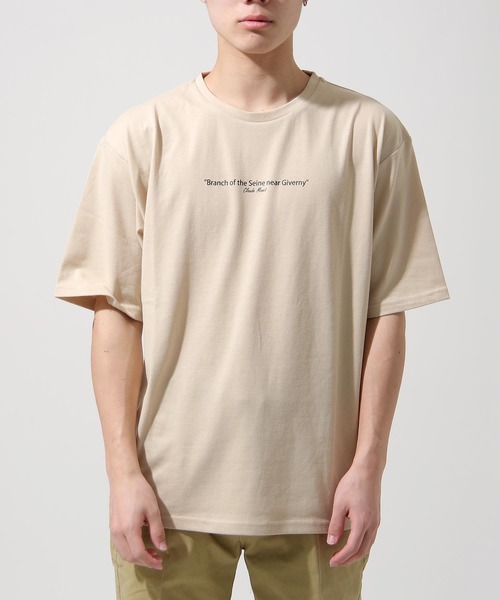ZIP FIVE（ジップファイブ）の「【ZIP FIVE】バックプリントアート絵画半袖Tシャツ（Tシャツ/カットソー・レディース・ブラック系2/ベージュ系/ベージュ系2/ブラック/ホワイト系2/ブラック系/ホワイト系/ベージュ/ホワイト/ベージュ系1/ブラック系1/ホワイト系1・MEDIUM/X-LARGE/LARGE）」の13枚目の写真