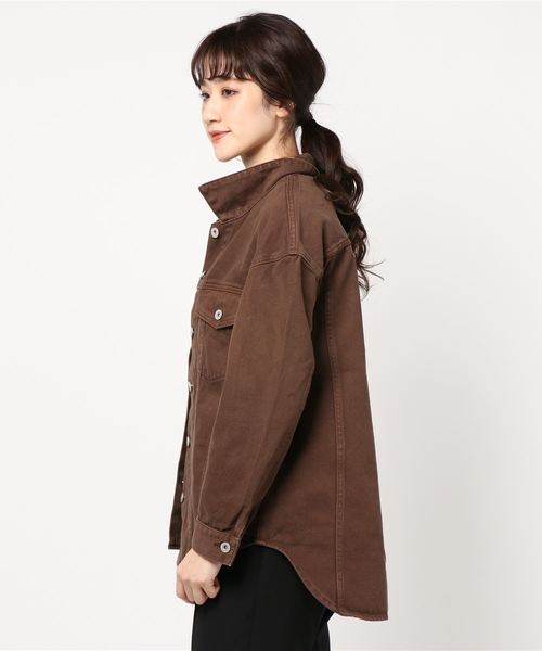 高級ブランド Jk ミディラウンドヘムデニムジャケット デニムジャケット Rienda リエンダ のファッション Round Denim Middy Denim Hem