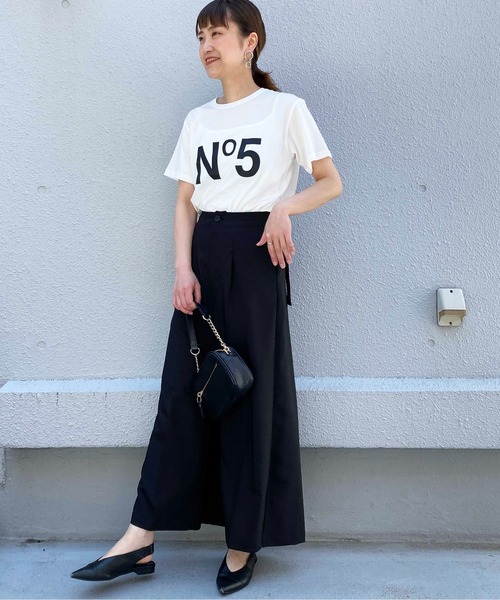 PICCIN（ピッチン）の「No.5プリントTシャツ（Tシャツ/カットソー・レディース・ホワイト/ライトグレー/ブラック/ピンクベージュ/オフホワイト・M）」の20枚目の写真