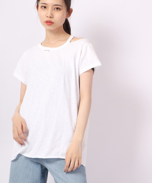 DIMENSIONE danza(ディメンシオーネ ダンツァ)の「デザインカットソー(Tシャツ/カットソー・レディース・オレンジ/ブルー/ホワイト/イエロー・X-SMALL/SMALL/MEDIUM)」の2枚目の写真