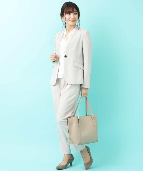 a.v.v（アーヴェヴェ）の「【洗える】Ｖネックジャケット（その他アウター・レディース・アイボリー/ライトグレー・34/36/38/40/42）」の9枚目の写真