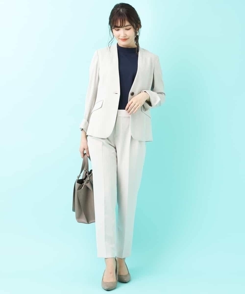 a.v.v（アーヴェヴェ）の「【洗える】Ｖネックジャケット（その他アウター・レディース・アイボリー/ライトグレー・34/36/38/40/42）」の10枚目の写真
