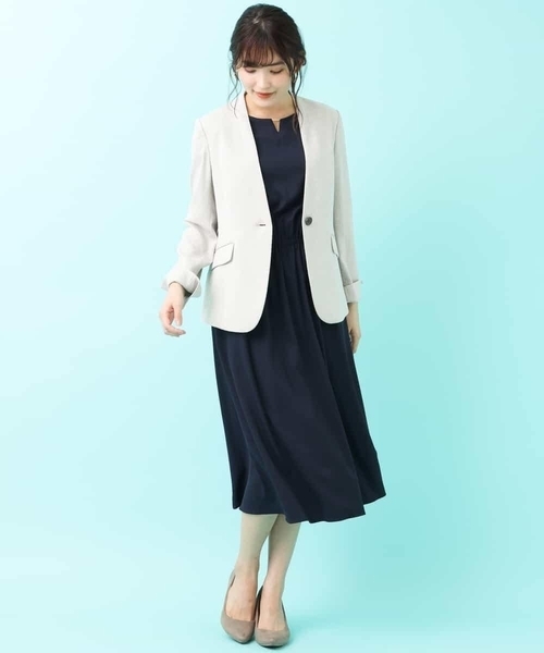 a.v.v（アーヴェヴェ）の「【洗える】Ｖネックジャケット（その他アウター・レディース・アイボリー/ライトグレー・34/36/38/40/42）」の13枚目の写真