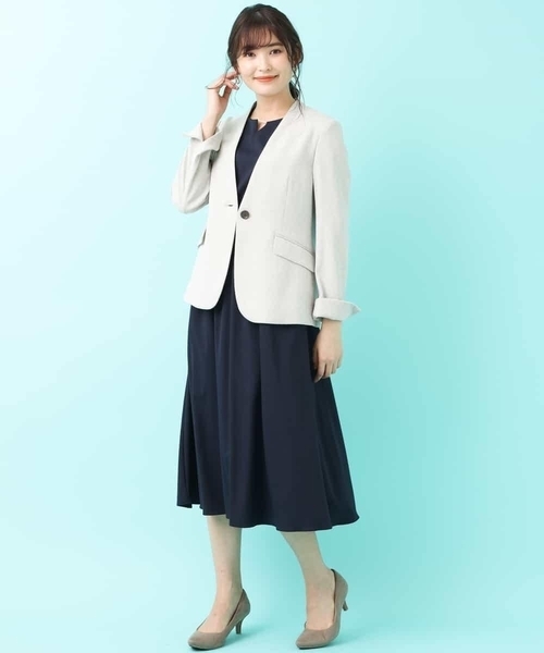 a.v.v（アーヴェヴェ）の「【洗える】Ｖネックジャケット（その他アウター・レディース・アイボリー/ライトグレー・34/36/38/40/42）」の14枚目の写真