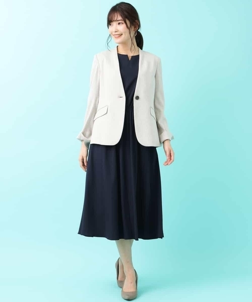 a.v.v（アーヴェヴェ）の「【洗える】Ｖネックジャケット（その他アウター・レディース・アイボリー/ライトグレー・34/36/38/40/42）」の15枚目の写真